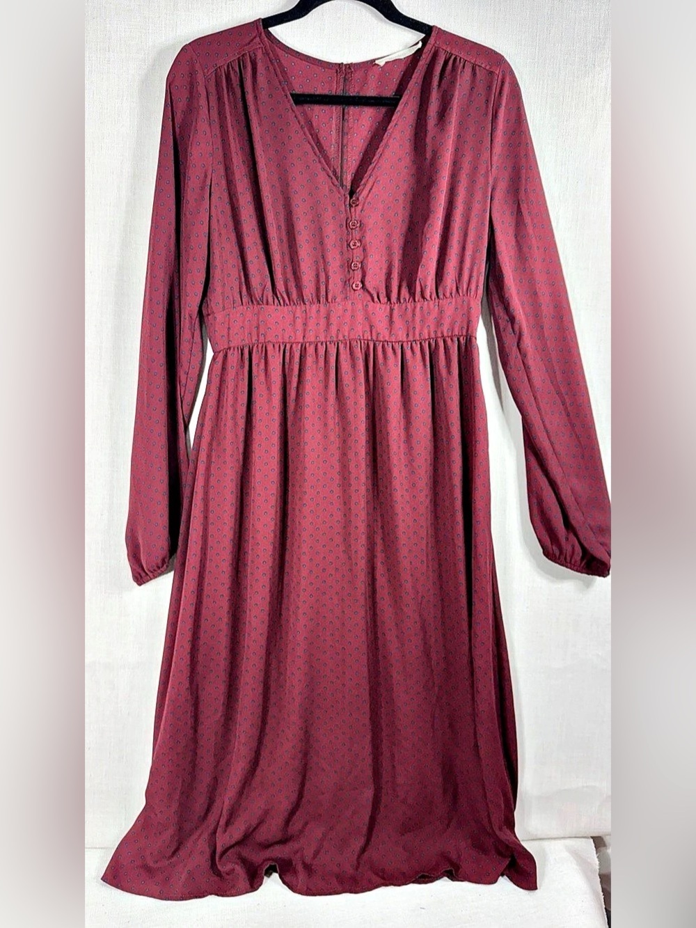 rokoko Polka Dot Midi Dress in Red Size Large Like New